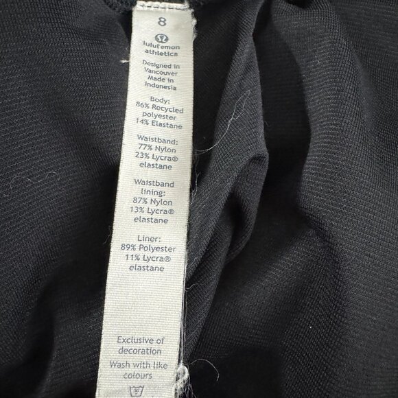 Lululemon Run Times Shorts Womens Size 8 Black Solid Workout Running SS-2108 - Picture 9 of 10